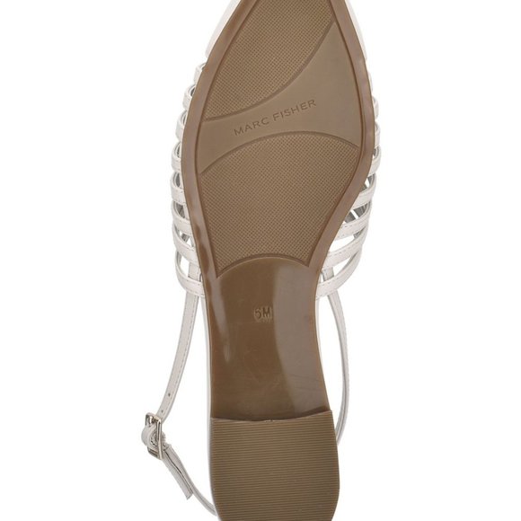 Marc Fisher Fadra Leather Fisherman Flat White - Picture 5 of 5